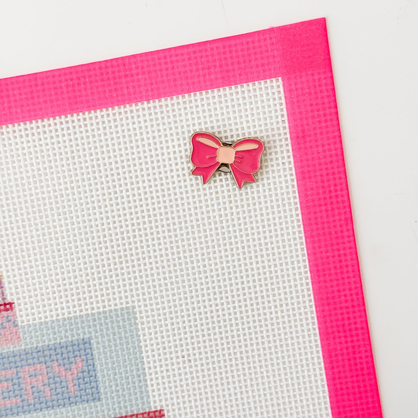 Aesthetic Bow Coquette Needle Minder, Needlepoint Needle Minder, Pink Bow Cute Pink Needle minder Magnetic