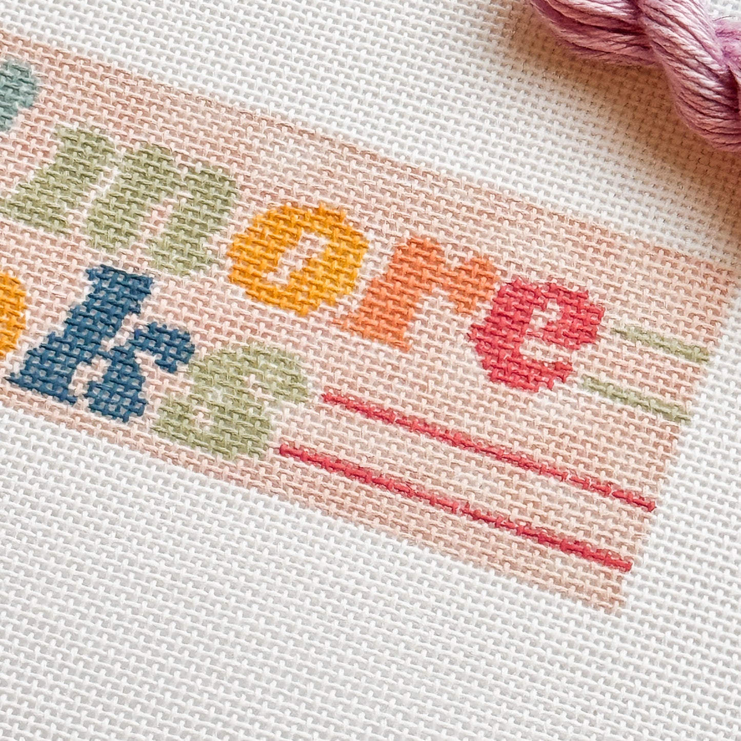 Hand-Painted Needlepoint Bookmark Canvas | 2” x 7” | 18 Mesh | Retro Reading Design