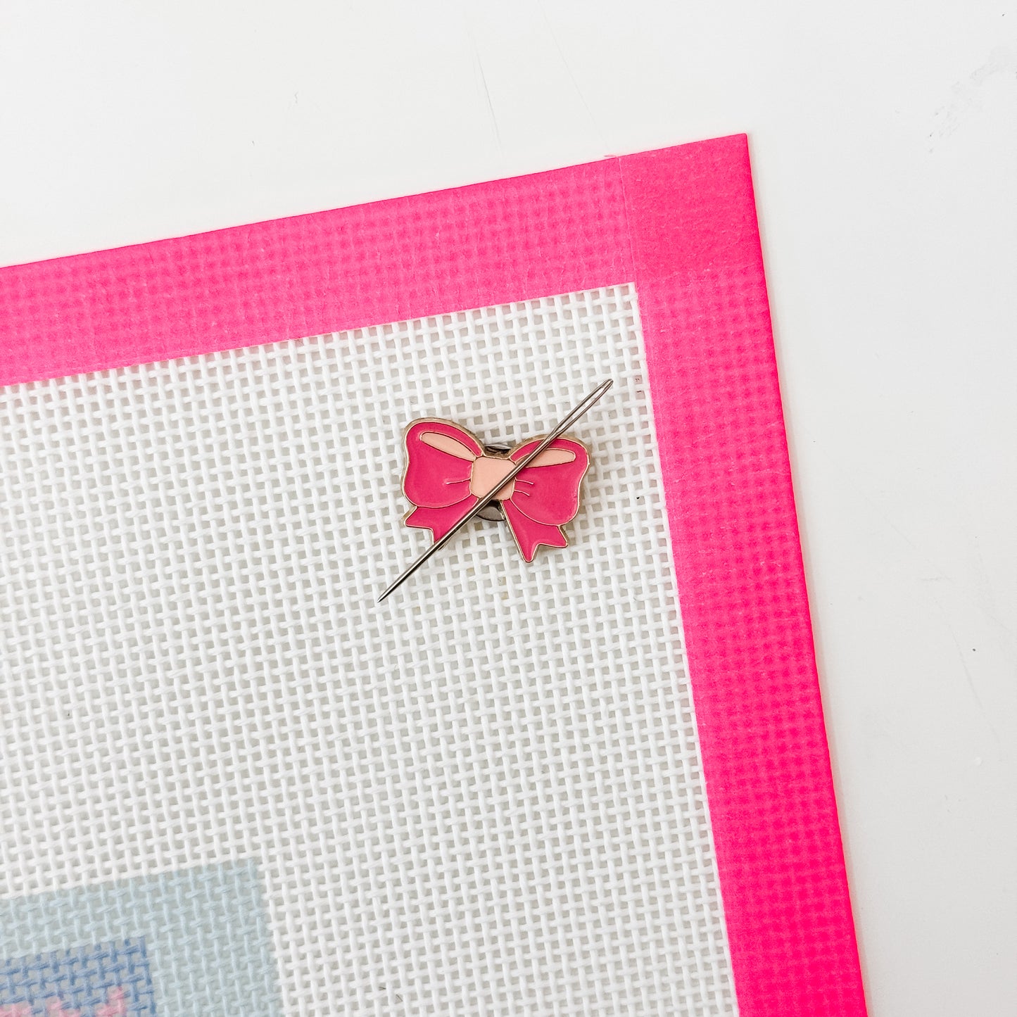 Aesthetic Bow Coquette Needle Minder, Needlepoint Needle Minder, Pink Bow Cute Pink Needle minder Magnetic