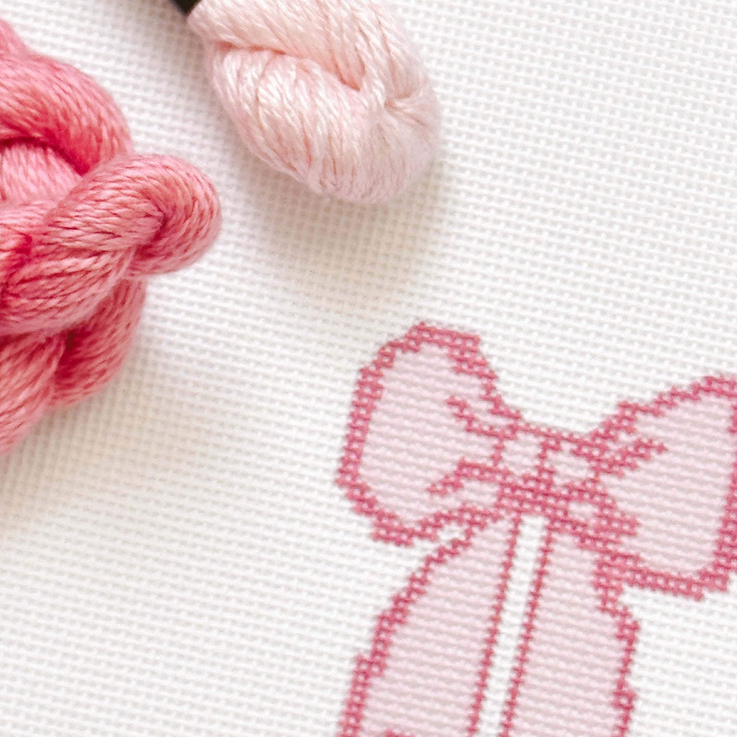 Hand-Painted Coquette Bow Needlepoint Canvas | 2.5” Canvas | 18 Mesh Elegant Coquette Design