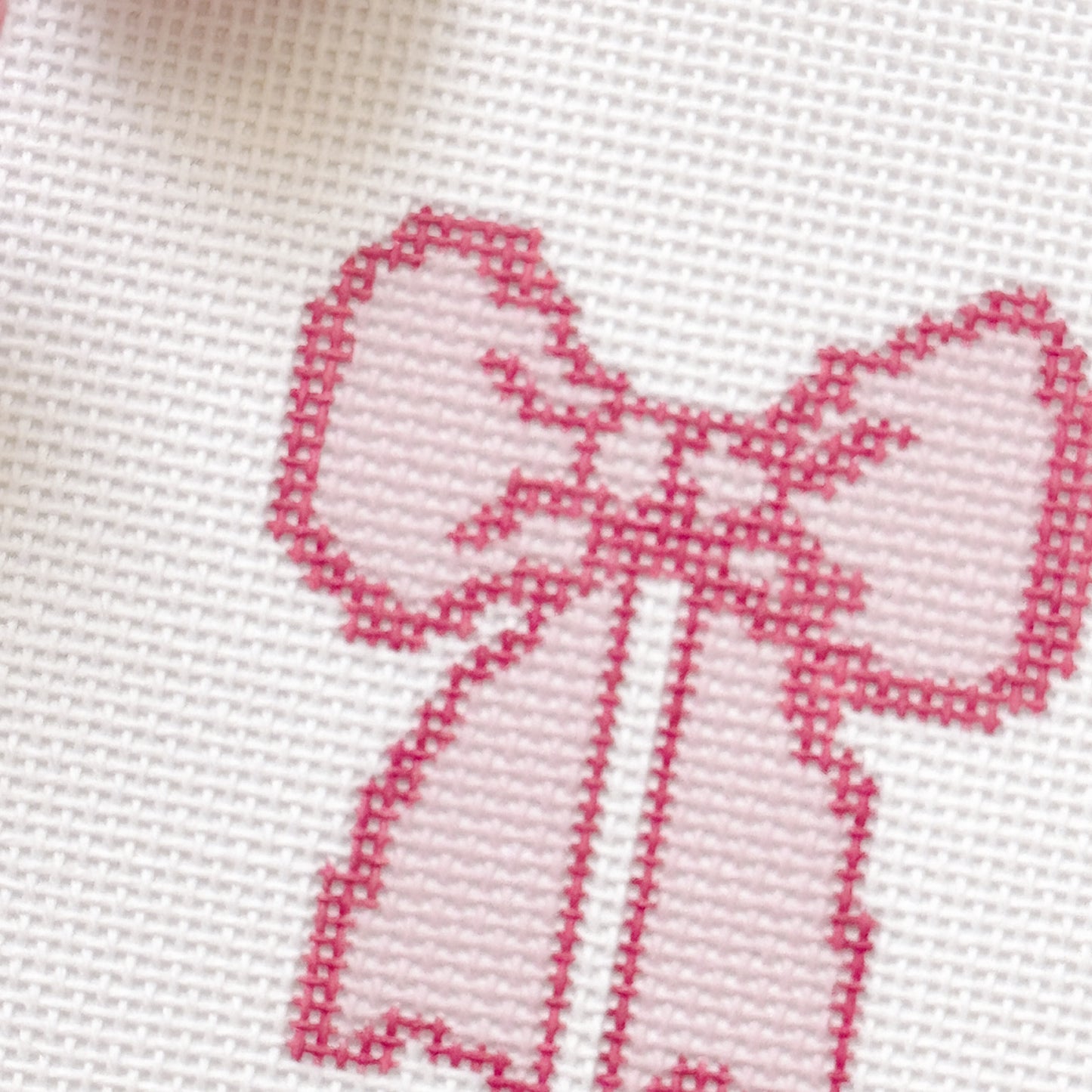Hand-Painted Coquette Bow Needlepoint Canvas | 2.5” Canvas | 18 Mesh Elegant Coquette Design