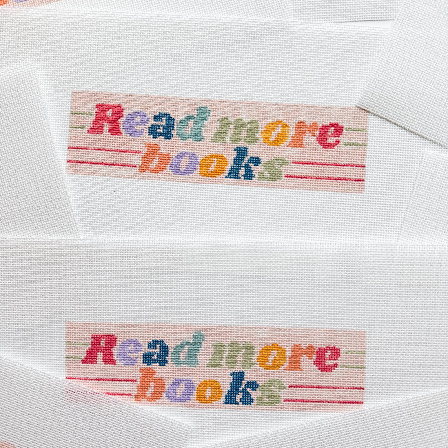 Hand-Painted Needlepoint Bookmark Canvas | 2” x 7” | 18 Mesh | Retro Reading Design