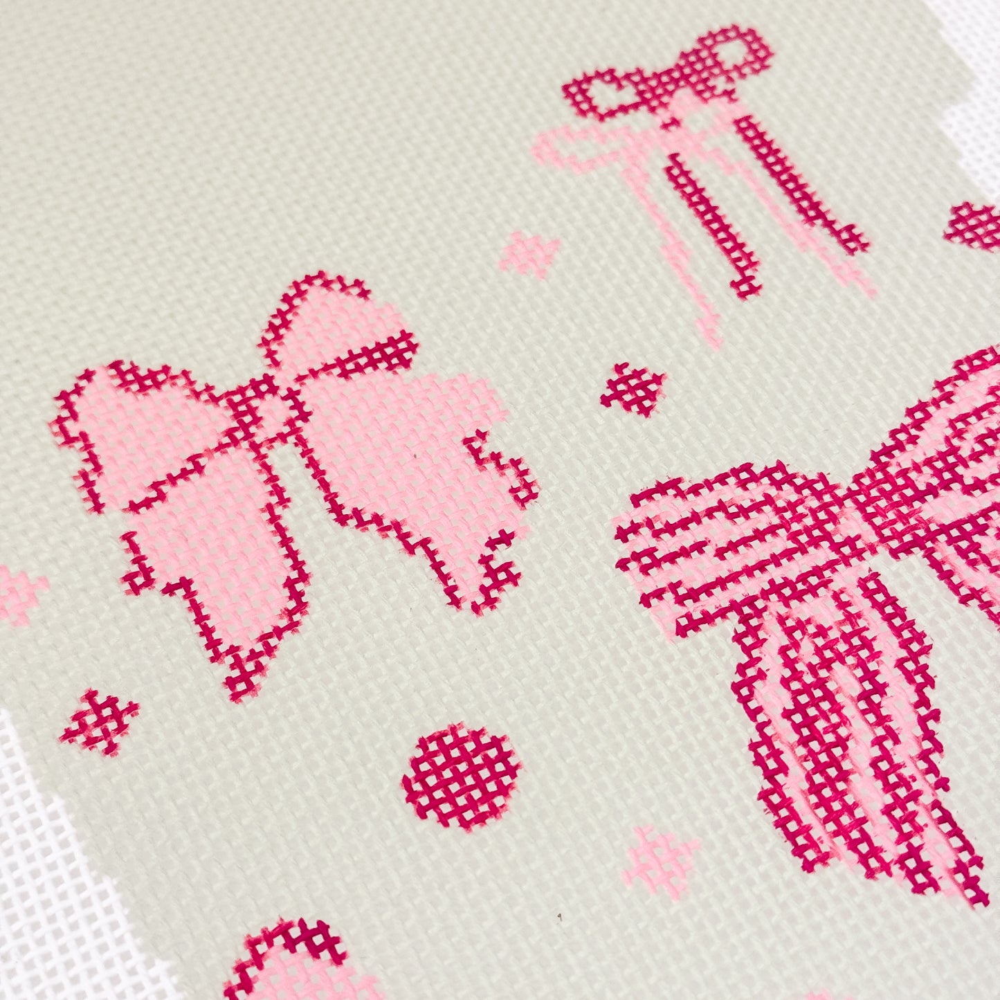 Christmas Stocking Needlepoint Canvas, Bow Stocking Needlepoint Canvas 15” on 13 Mesh