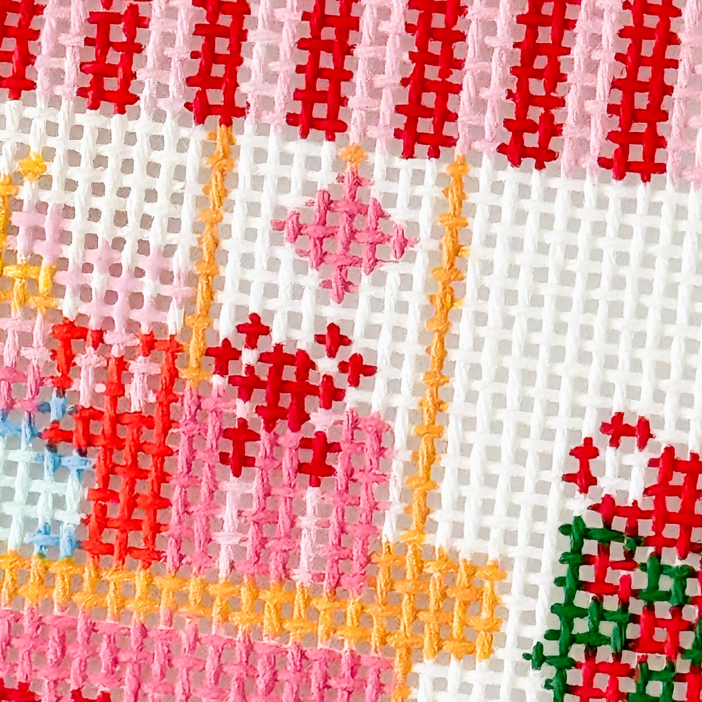 Christmas Trolley Cart Needlepoint Canvas 18 Mesh 4” Design, Christmas Ornament Needlepoint Canvas modern Hand Painted