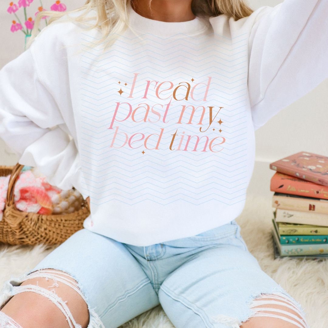 I Read Past My Bedtime png, funny reading SVG png, trendy reading design, bookish SVG