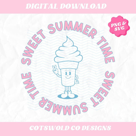 Sweet Summer Time Retro Summer SVG PNG Design, Summer Tshirt Designs, Retro PNG svg designs, Retro Characters Designs