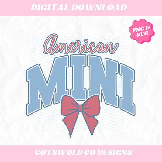 American Mini Bow Fourth of July PNG SVG Design, Mama Mini Matching 4th of July Designs, 4th of July Kids PNG