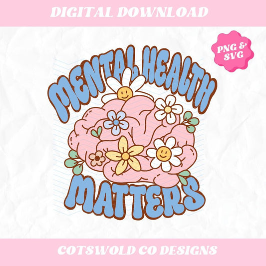Mental Health Matter PNG, Mental Health PNG, Mental Health Graphic Design SVG