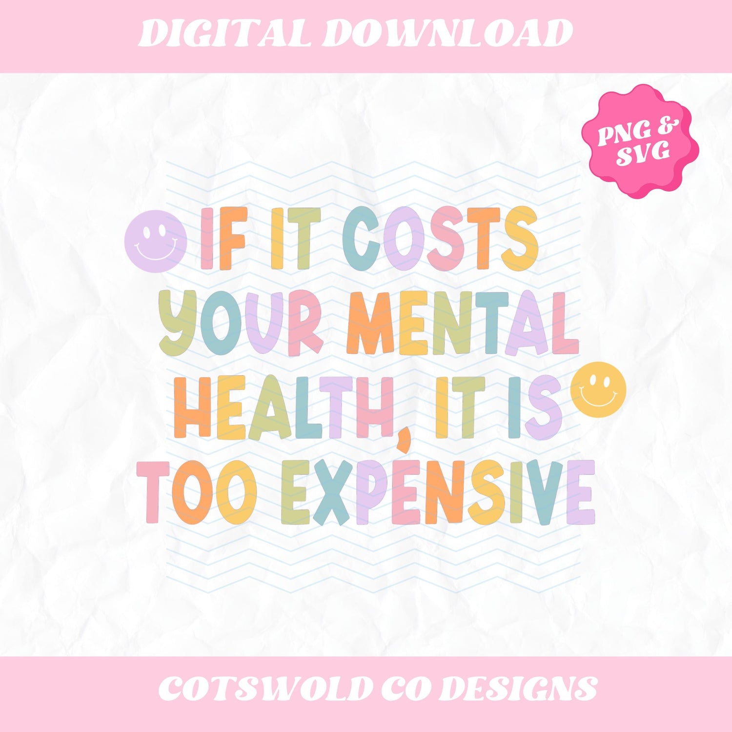 If It Costs Your Mental Health It's Too Expensive PNG SVG Design, Mental Health png svg designs, Retro Mental Health Design