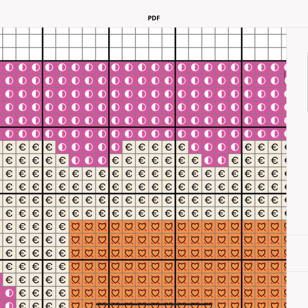 Modern Bow Stamp Needlepoint Design Idea Chart Cross Stitch Pattern Digital PDF Download Paint Your Own Canvas, Bow Needlepoint