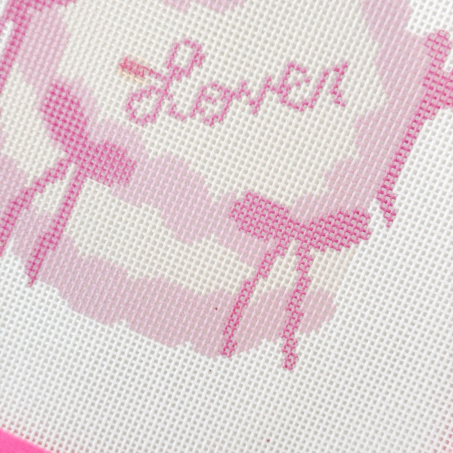 Coquette Bow Heart Cake 4” Needlepoint Canvas 18 Mesh Coquette Needlepoint Canvas Bow Cake, Lover Valentine's Day Needlepoint Canvas