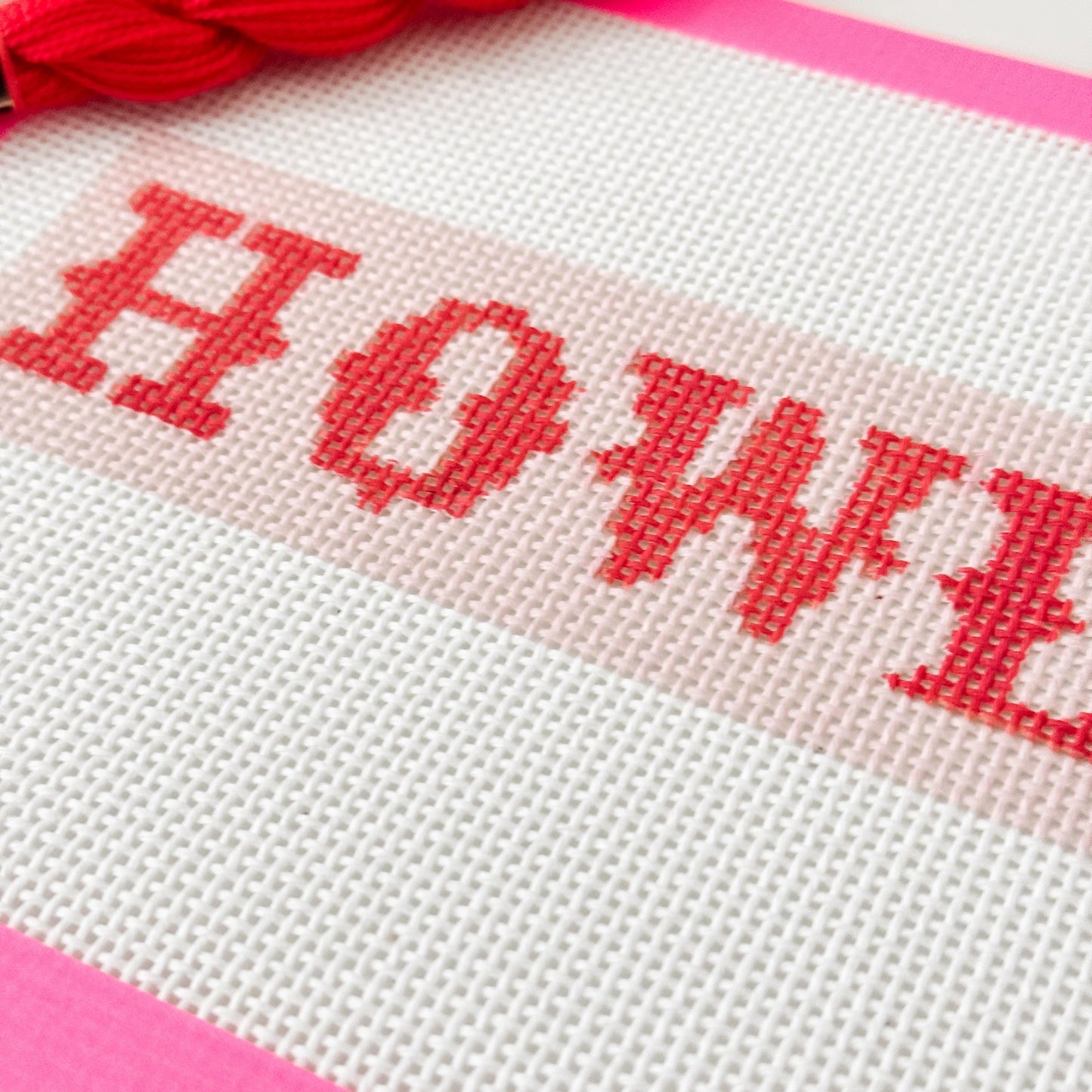 Howdy Bookmark 2”x7 13 Mesh Hand Painted Needlepoint Canvas, Aesthetic Needlepoint Canvas Modern, Howdy Needlepoint Canvas