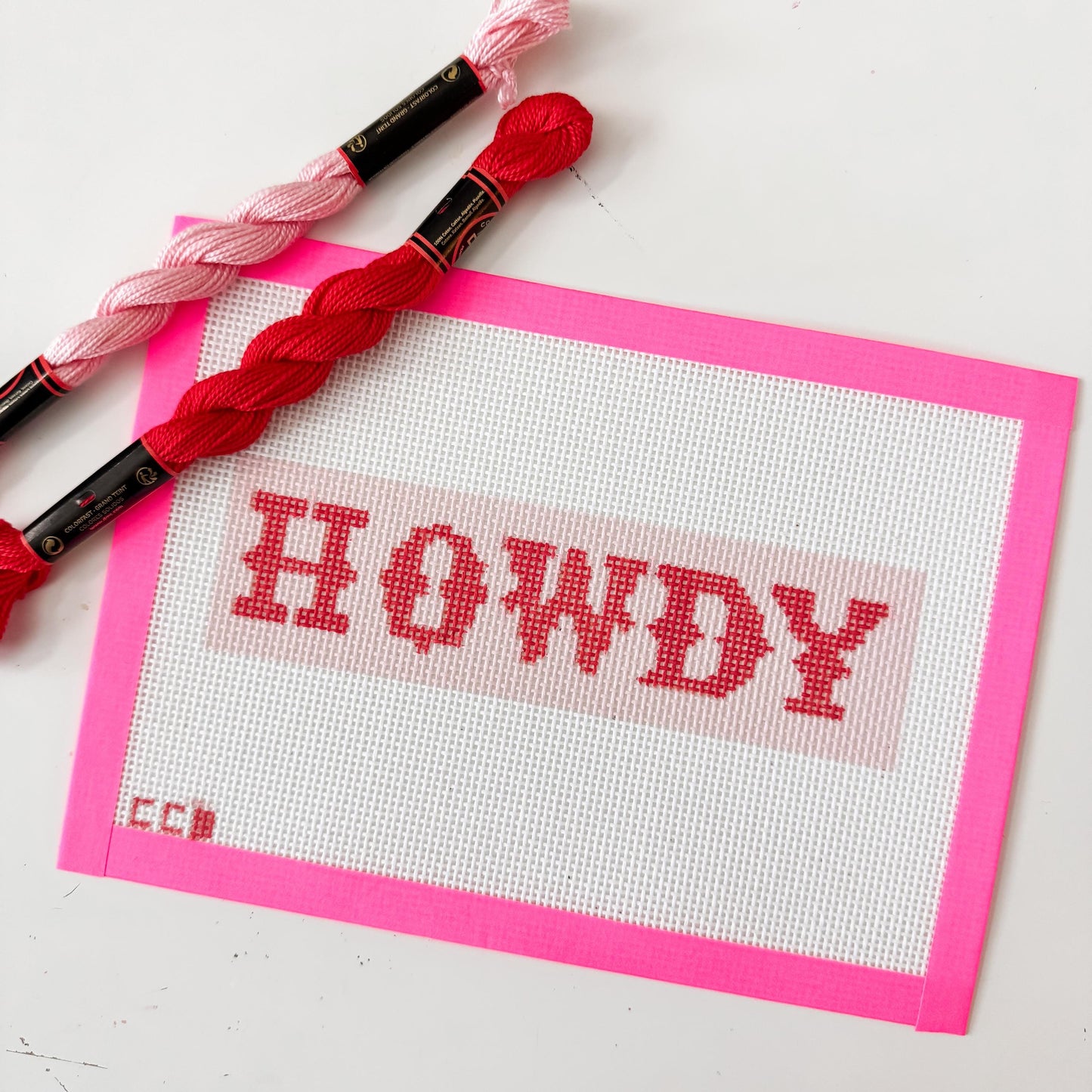Howdy Bookmark 2”x7 13 Mesh Hand Painted Needlepoint Canvas, Aesthetic Needlepoint Canvas Modern, Howdy Needlepoint Canvas