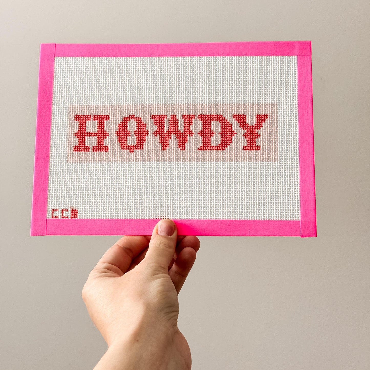 Howdy Bookmark 2”x7 13 Mesh Hand Painted Needlepoint Canvas, Aesthetic Needlepoint Canvas Modern, Howdy Needlepoint Canvas