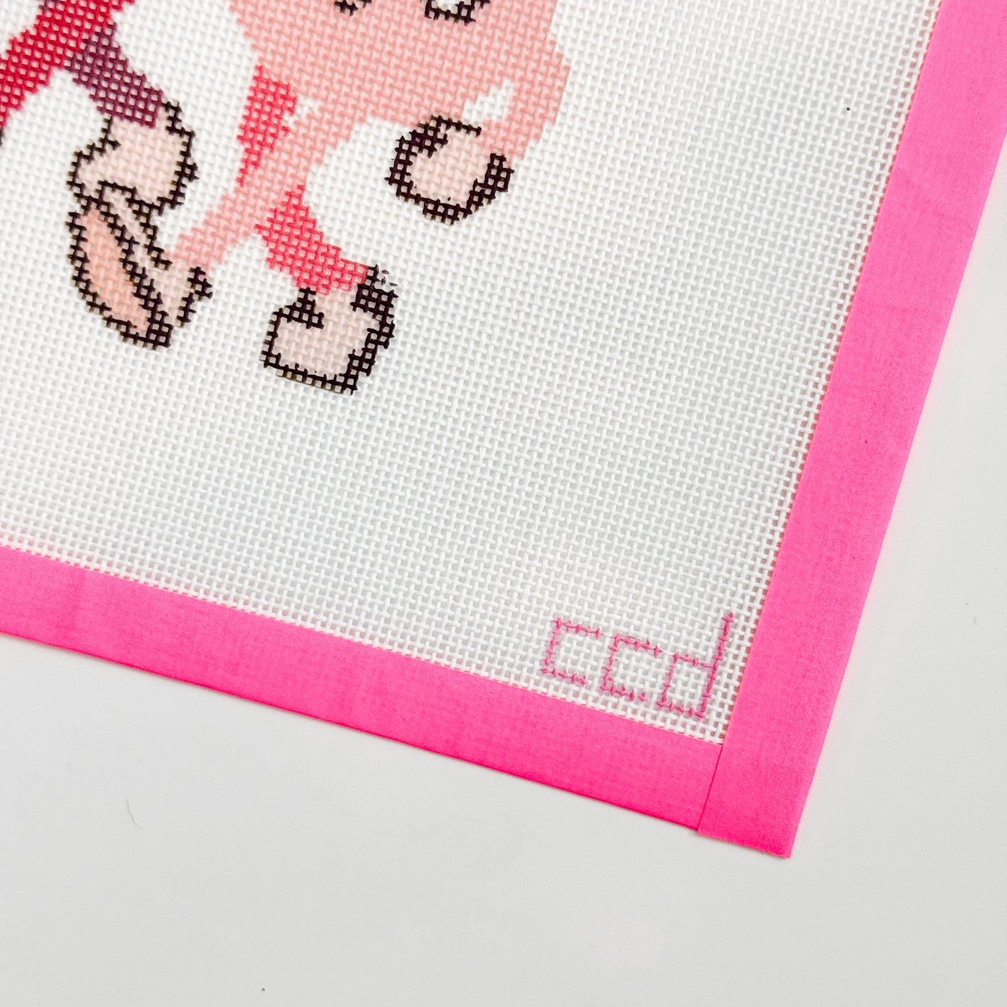 Retro Cherry Buddies Needlepoint Canvas Hand Painted, Cherry 18 Mesh 5" Design Needlepoint Canvas, Modern Needlepoint Canvas