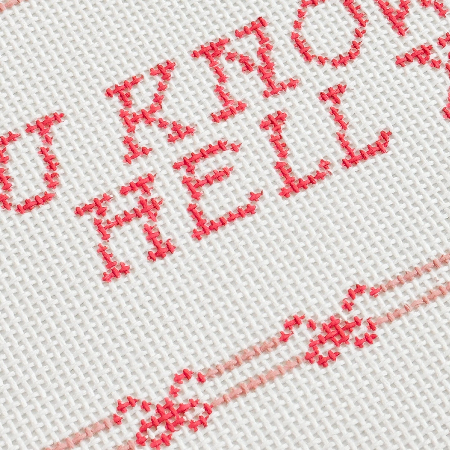 Cheeky Saying Bow Needlepoint Canvas, Hand Painted Needlepoint Pillow Canvas, Bow Needlepoint Canvas 13 mesh 10"x6" Design