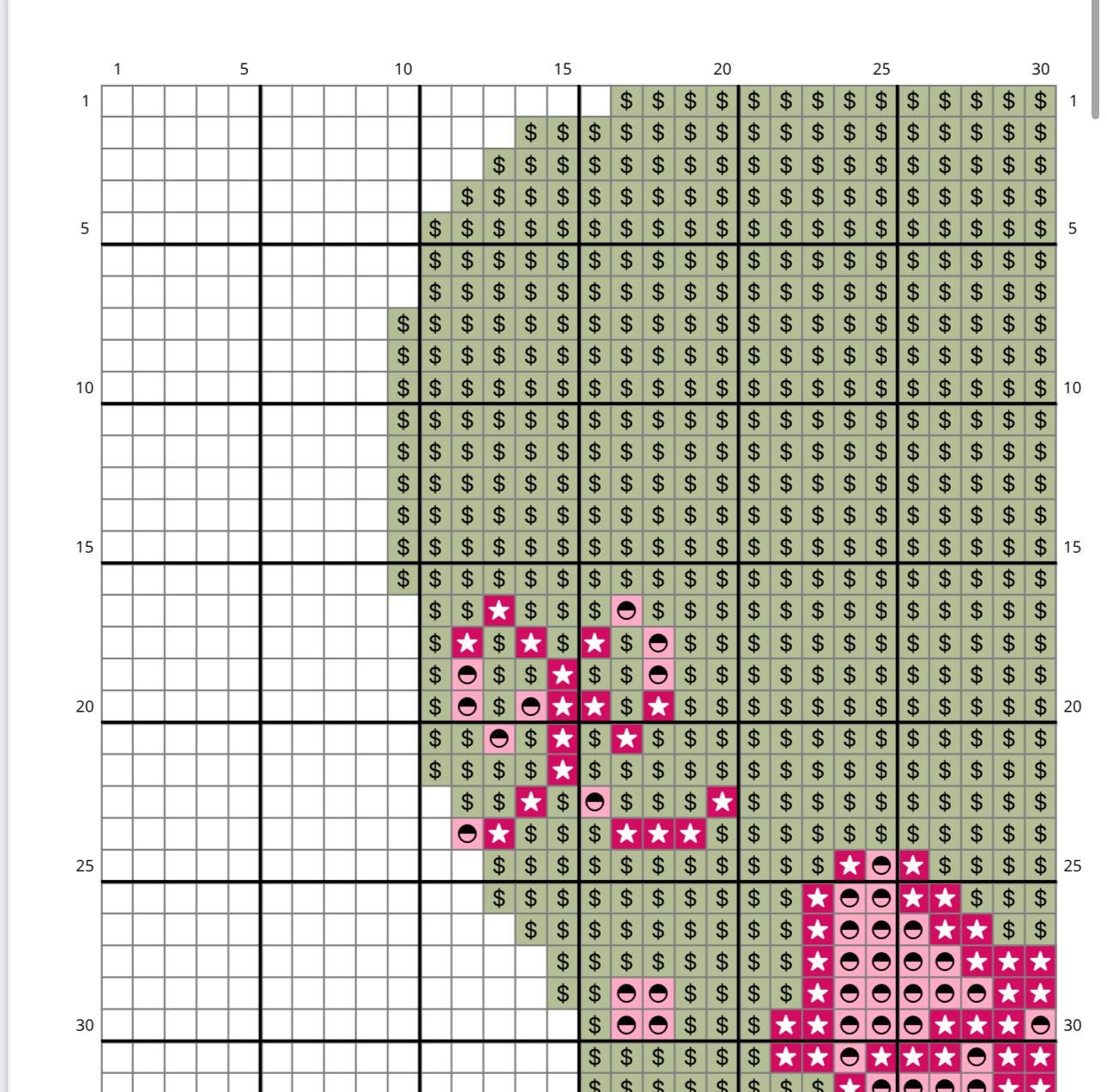 Coquette Bow Mini Stocking Needlepoint PDF Stitch Chart, Cross Stitch Stocking Chart, Diy Paint Needlepoint Canvas PDF