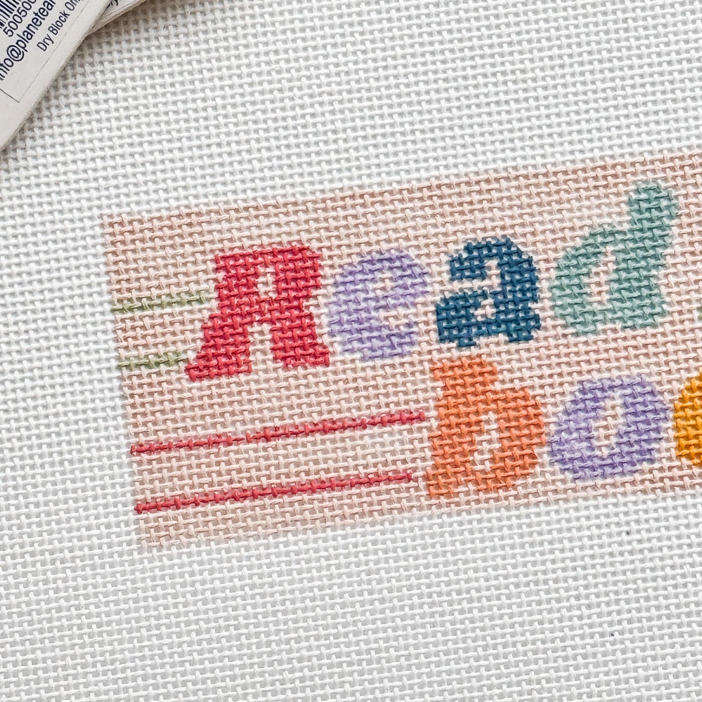 Hand Painted Needlepoint Bookmark Canvas 18 Mesh 2”x7” Design, Retro Needlepoint Canvas, Reading Needlepoint Canvas