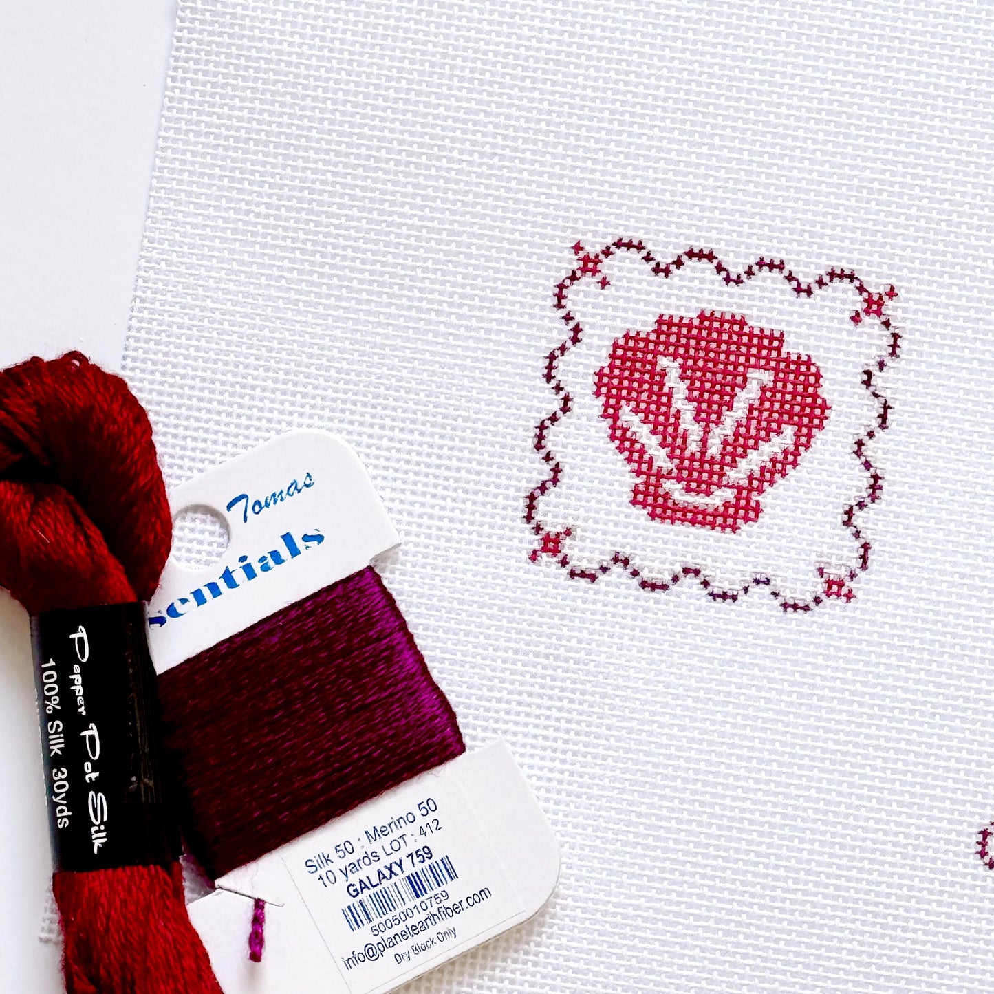 Mini Seashell Stamp Needlepoint Canvas | Hand-Painted 18 Mesh Canvas, Seashell Needlepoint Canvas, Bag Charm Needlepoint Canvas