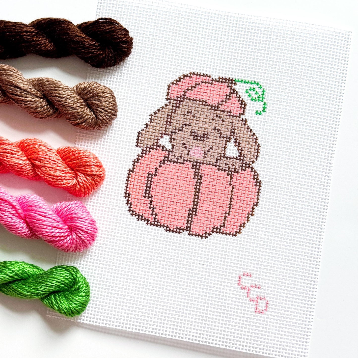 Pumpkin Dog 13 Mesh Needlepoint Canvas, Fall Dog Needlepoint Canvas, Fall Needlepoint Canvas, Autumn Needlepoint
