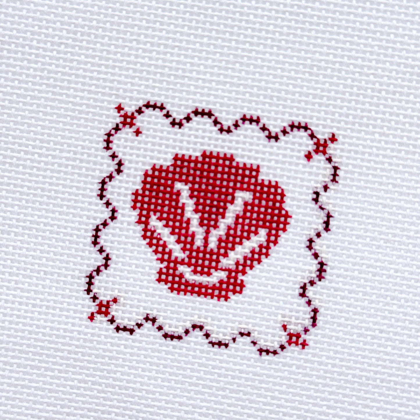 Mini Seashell Stamp Needlepoint Canvas | Hand-Painted 18 Mesh Canvas, Seashell Needlepoint Canvas, Bag Charm Needlepoint Canvas