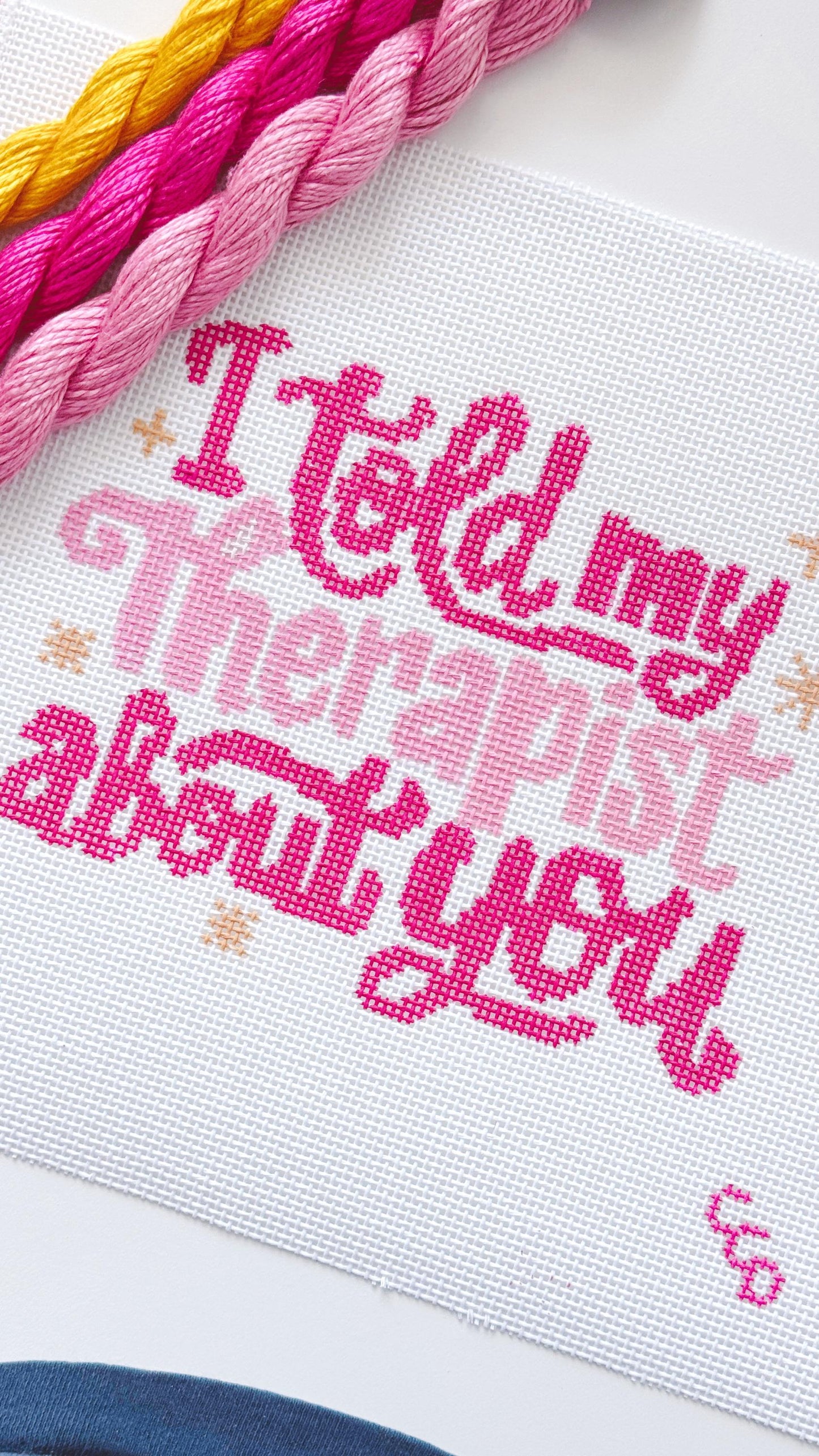 Mental Health Needlepoint Canvas, Modern Cheeky Needlepoint Pillow Canvas, 13 Mesh, 9”x6” design, Snarky Needlepoint Canvas
