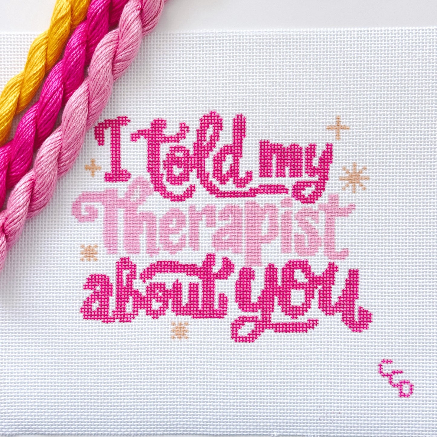 Mental Health Needlepoint Canvas, Modern Cheeky Needlepoint Pillow Canvas, 13 Mesh, 9”x6” design, Snarky Needlepoint Canvas