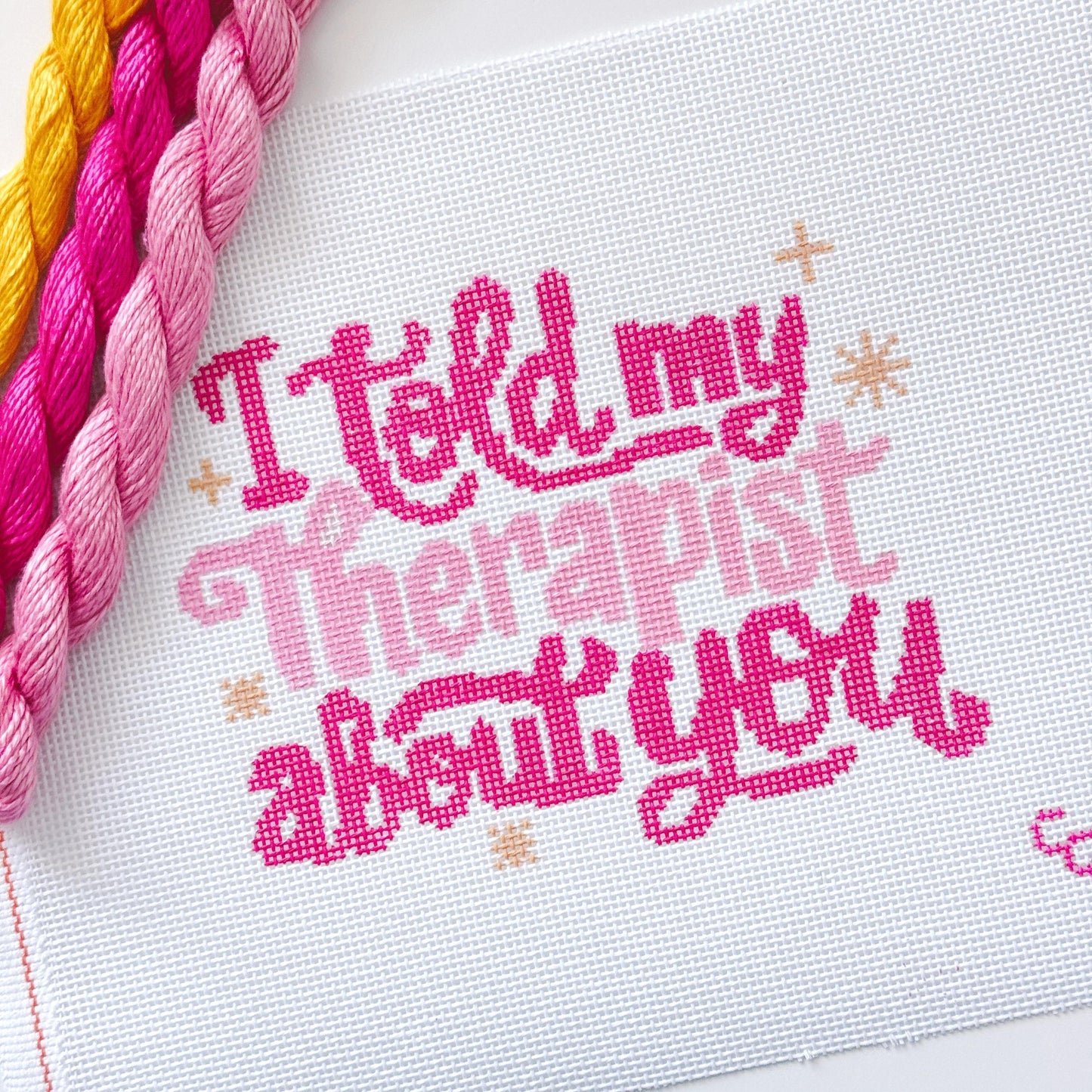 Mental Health Needlepoint Canvas, Modern Cheeky Needlepoint Pillow Canvas, 13 Mesh, 9”x6” design, Snarky Needlepoint Canvas