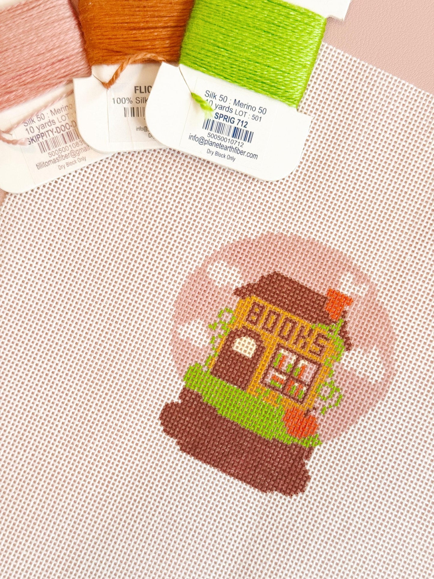 Fall Bookish Needlepoint Canvas, Book Theme Needlepoint, Fall Needlepoint Canvas 3x3” design on 18 mesh