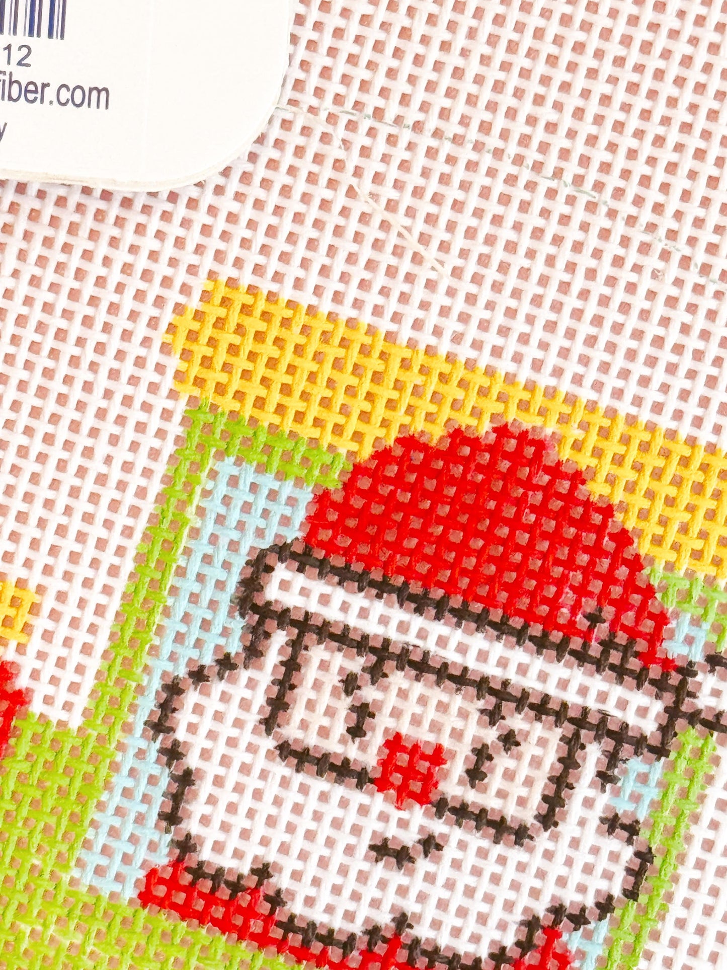 Hand Painted Christmas Santa Train Ornament Roun Needlepoint Canvas 4” Needlepoint Canvas 18 Mesh Needlepoint Canvas Christmas Hand Painted
