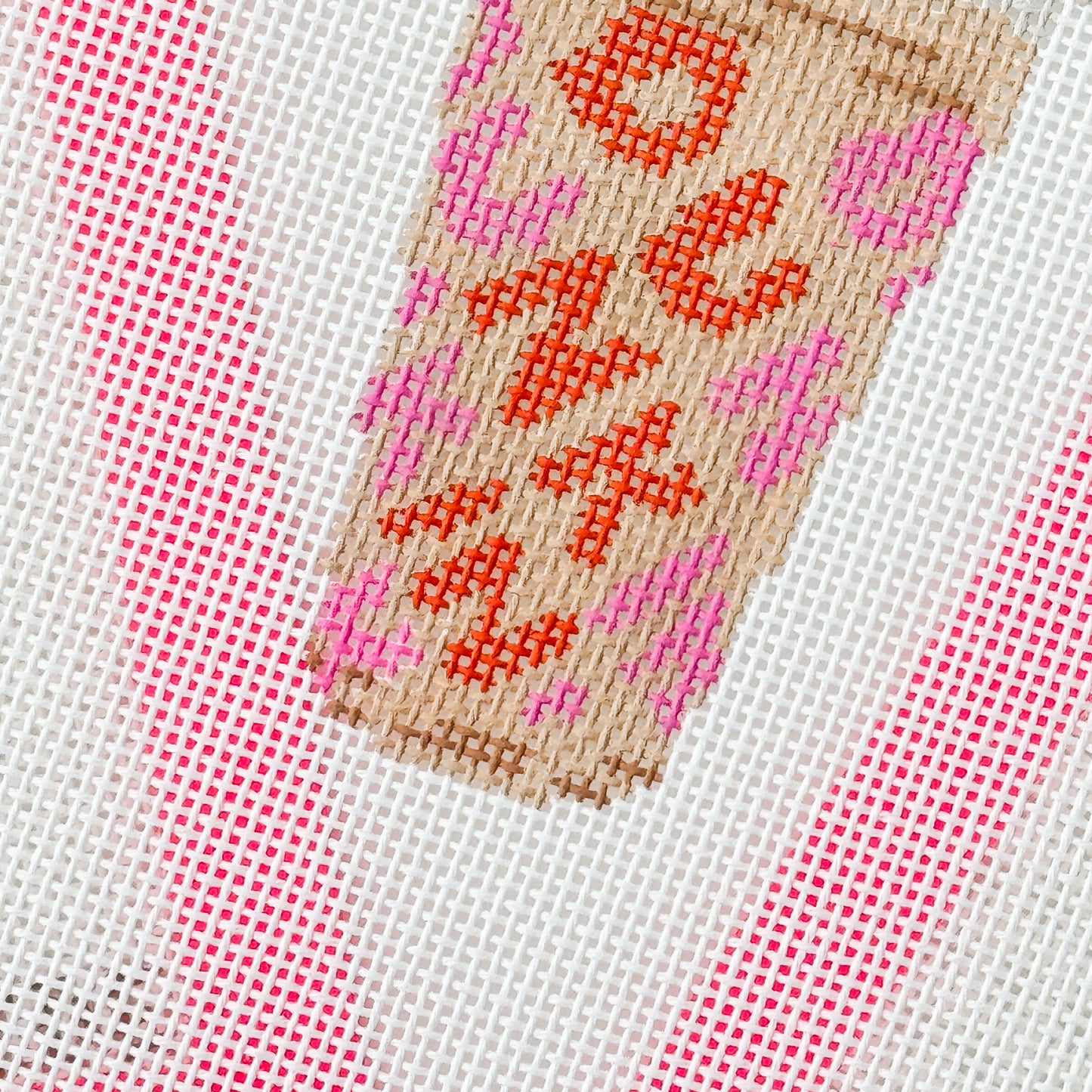 DD Iced Coffee Cup 18 Mesh Needlepoint Canvas 5” design