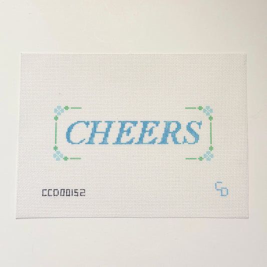 Cheers Sign Hand Painted Needlepoint Canvas 18 Mesh, 6x3 Design