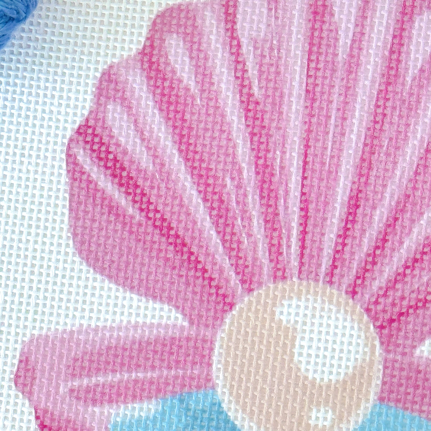 Pink Seashell Pearl Needlepoint Canvas, Artisan Printed Needlepoint Canvas, 18 Mesh, 4x4 Design