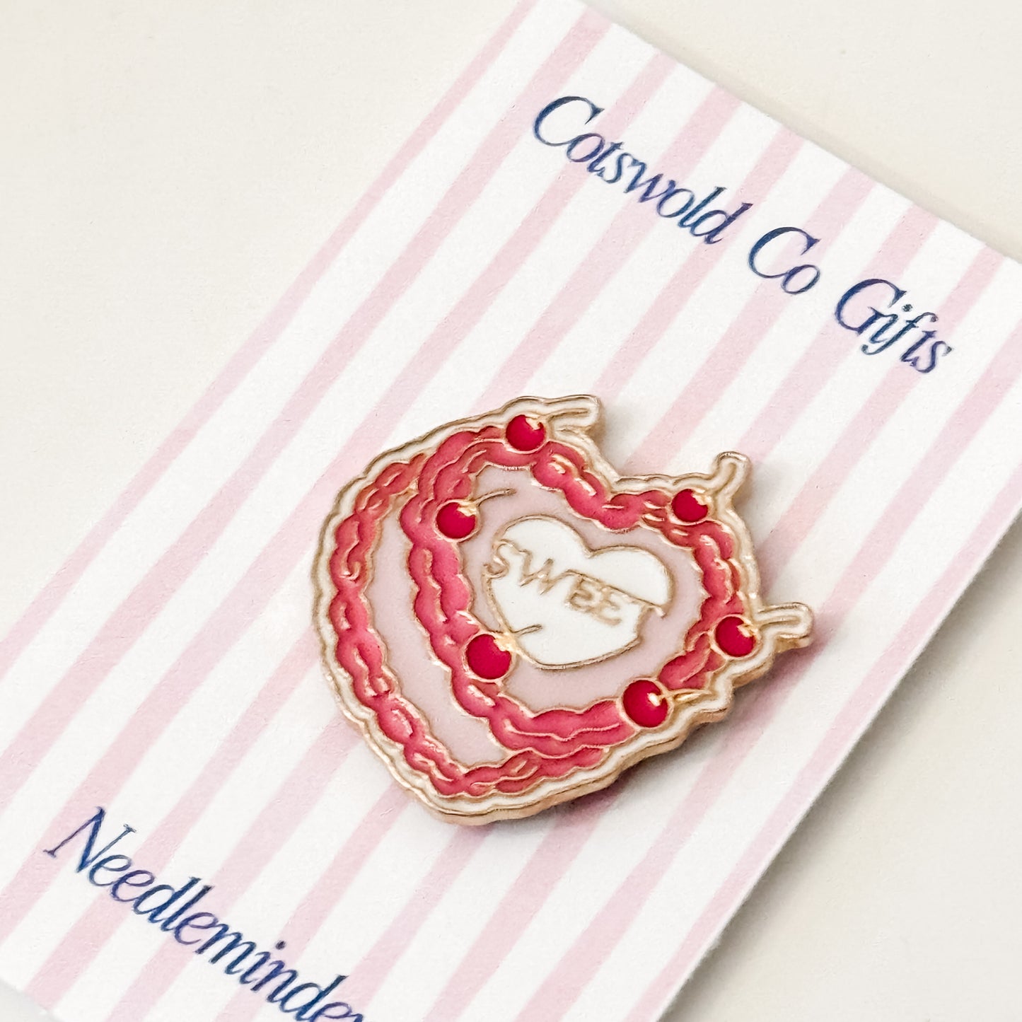 Aesthetic Coquette Needle Minder, Needlepoint Needle Minder, Cherry Heart Cake Cute Pink Neeldle Minder Magnetic