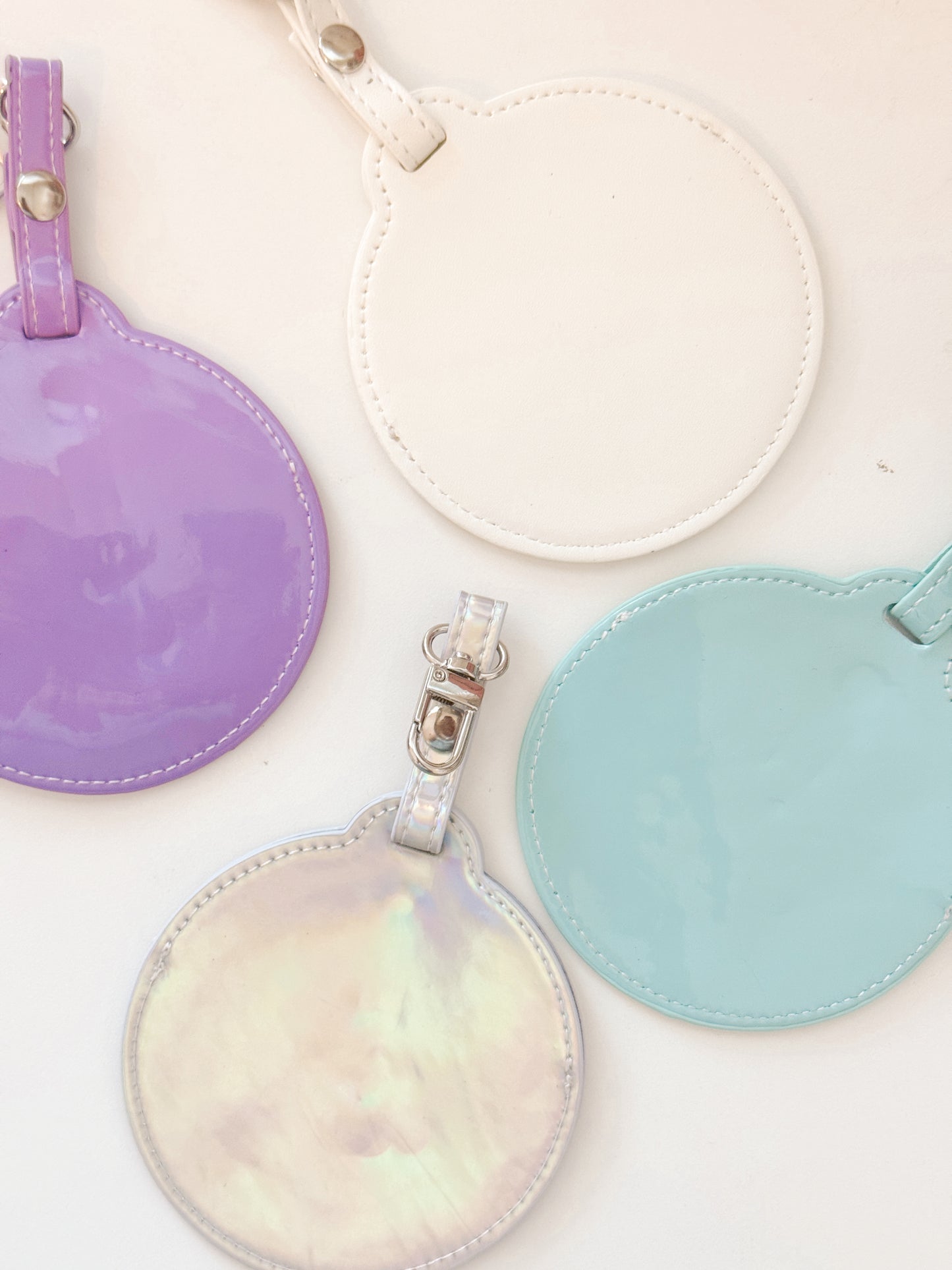 Self Finishing 3” Round Bag Tag Travel Tag, Needlepoint Self Finishing Interchangeable Bag Tag