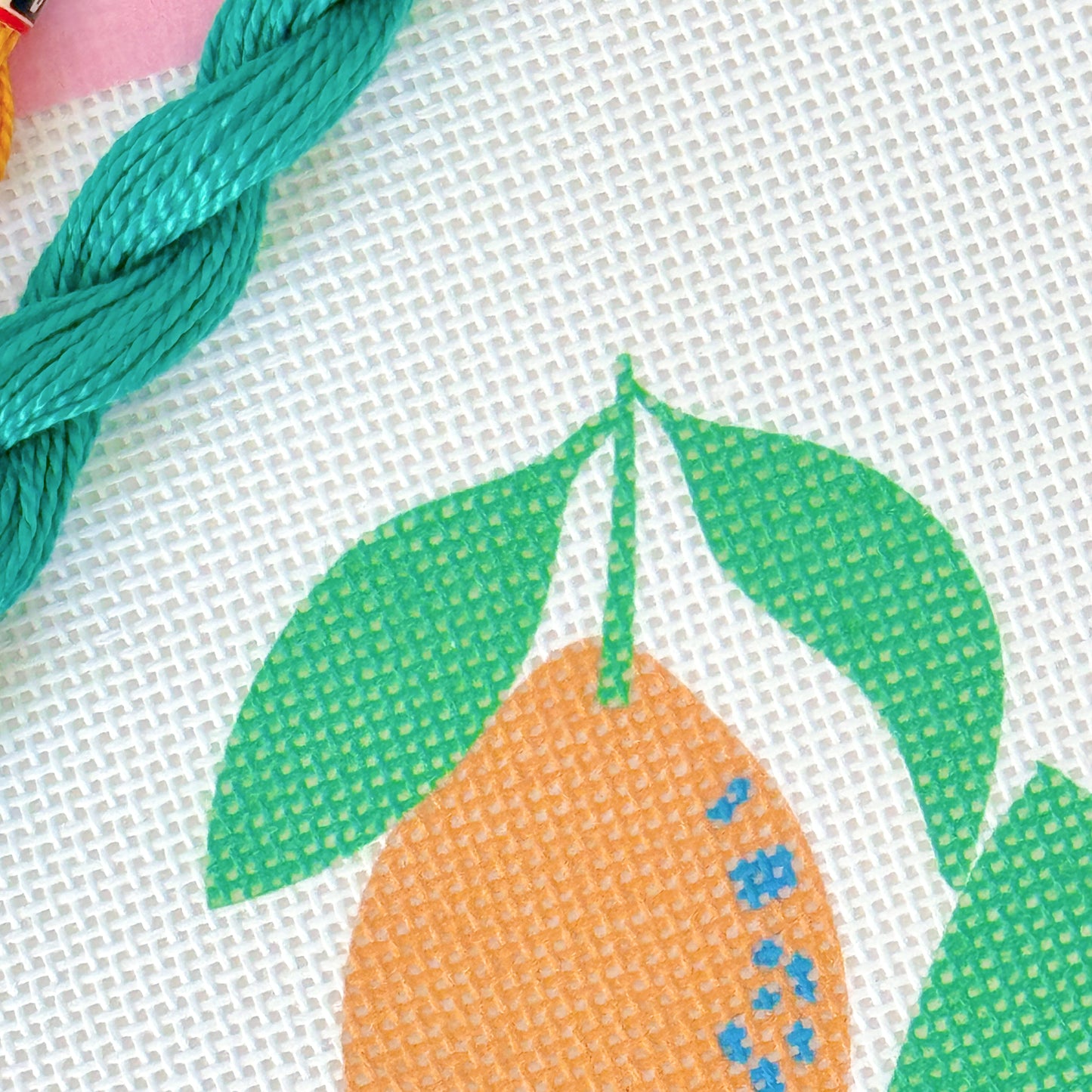 Lemon Tree Needlepoint Canvas, Lemons Summer Needlepoint Canvas, Artisan Printed Canvas, 4x5” Design 18 Mesh