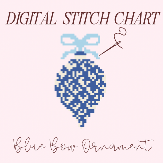 Bow Ornament Etoille Needlepoint PDF Stitch Chart, Cross Stitch Etoille Chart, Diy Paint Needlepoint Canvas PDF, 13 Mesh Needlepoint pdf