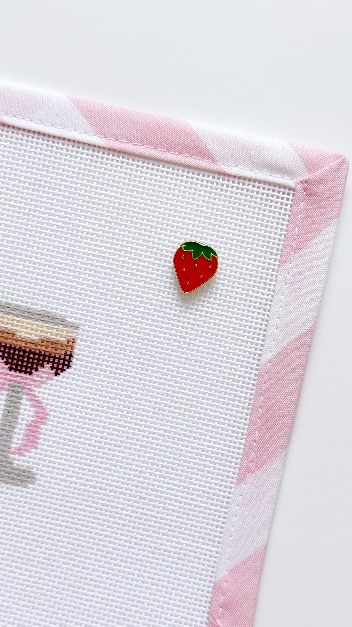Mini Strawberry Needle Minder | Magnetic Needle Holder for Cross Stitch & Needlepoint | Cute Fruit Sewing Accessory Gift