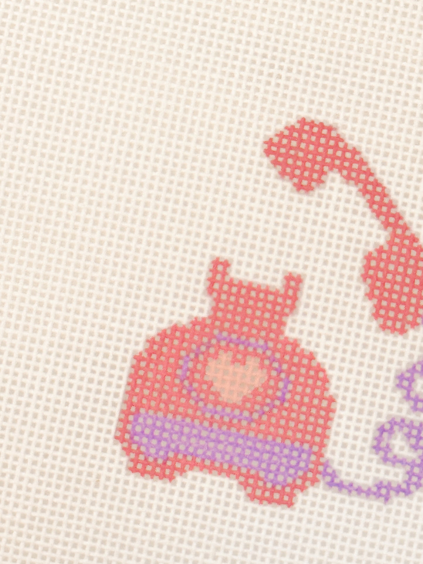 Valentines Day Needlepoint Canvas, Heart Telephone Needlepoint Canvas, 2”x2” Mini Needlepoint Canvas