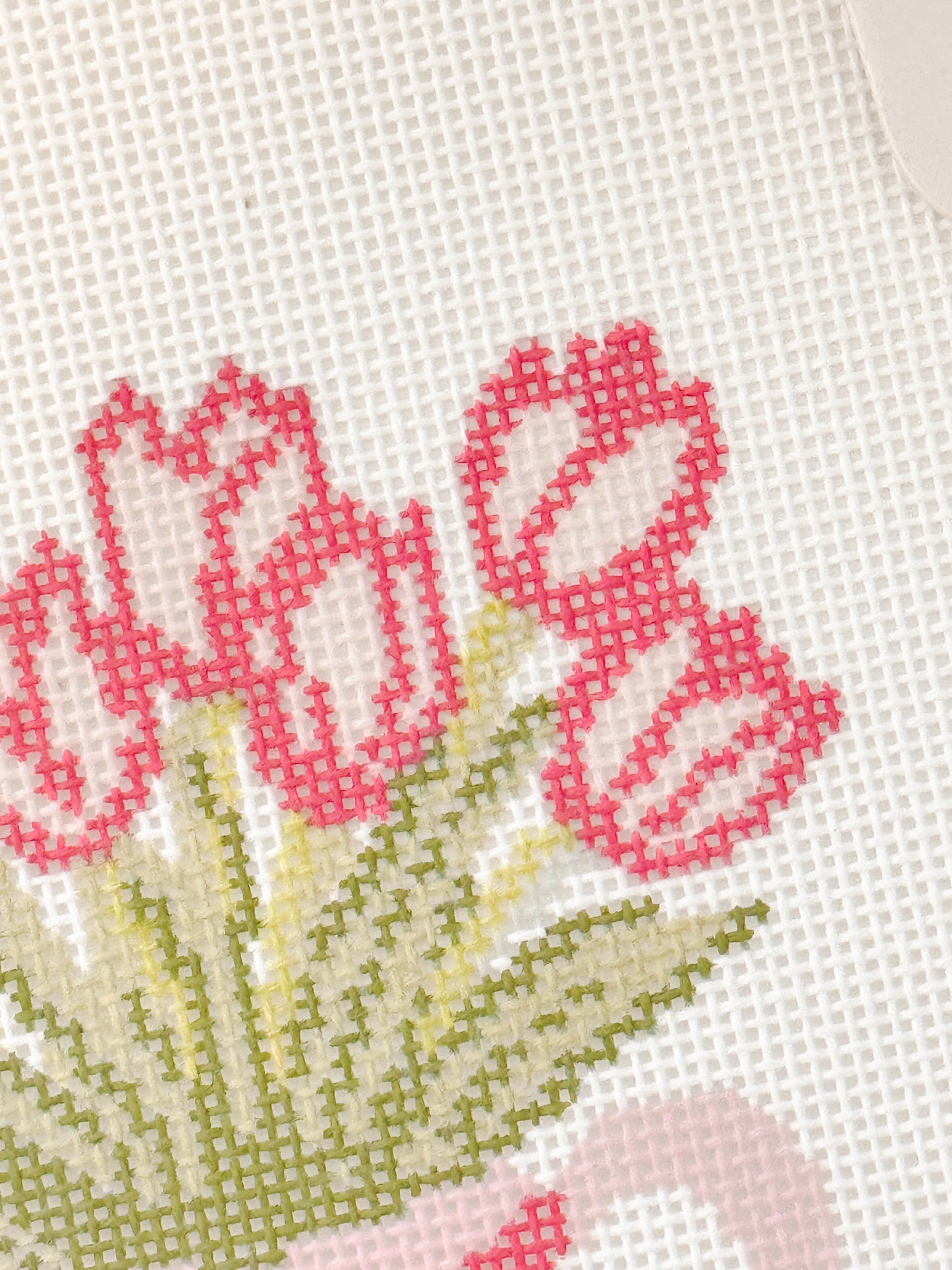 Heart Flower Teapot Needlepoint Canvas, Valentine's Day Needlepoint Canvas, 3”x4" Needlepoint Canvas