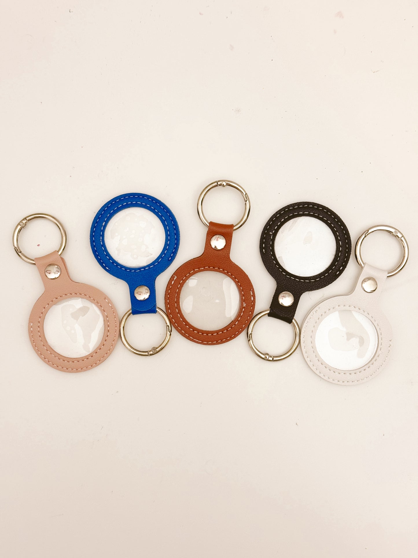 Needlepoint Self Finishing PU Leather Key Fob Bag Tag Interchangeable Finishing Keychain