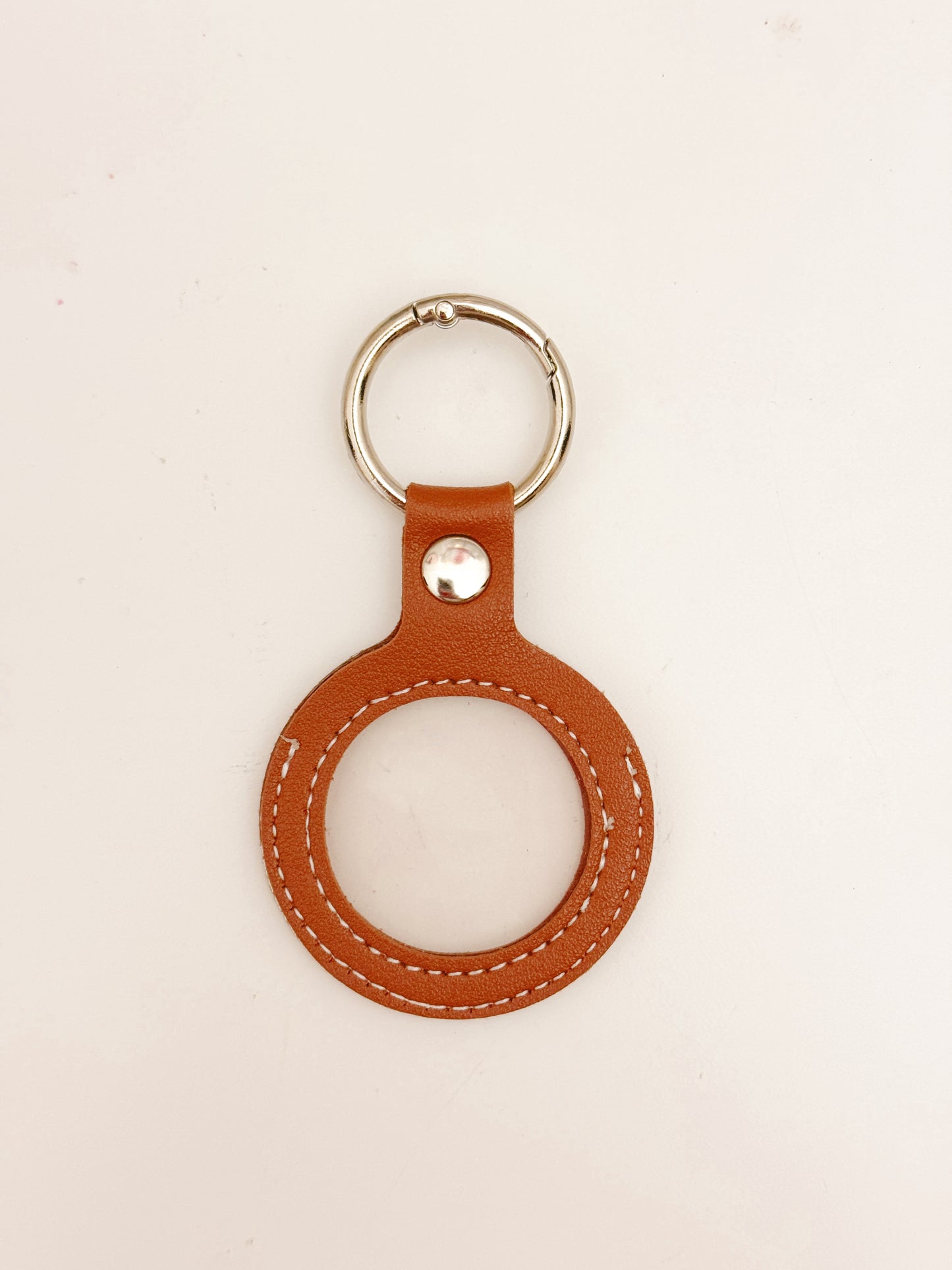 Needlepoint Self Finishing PU Leather Key Fob Bag Tag Interchangeable Finishing Keychain