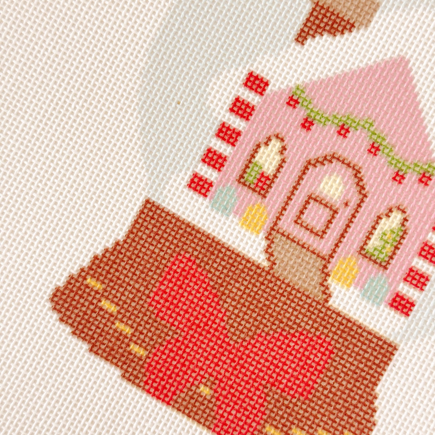 Christmas Snow Globe Needlepoint Ornament, Christmas Needlepoint Canvas, 18 Mesh, 4"x6" Design