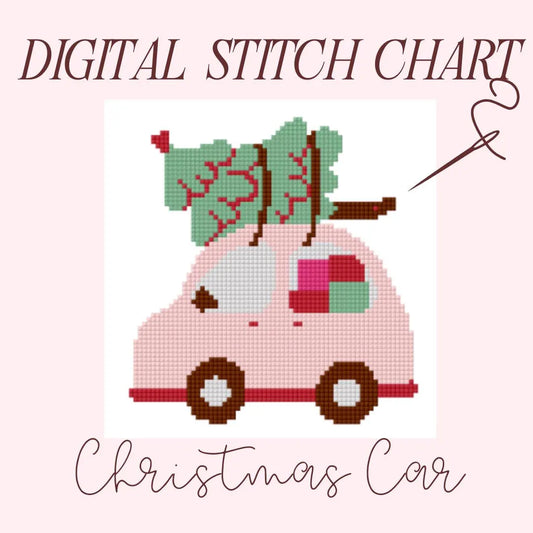 Cute Modern Christmas Needlepoint PDF Digital Canvas, Christmas Cross Stitch PDF Download, Christmas Needlepoint 18 Mesh DIY Canvas