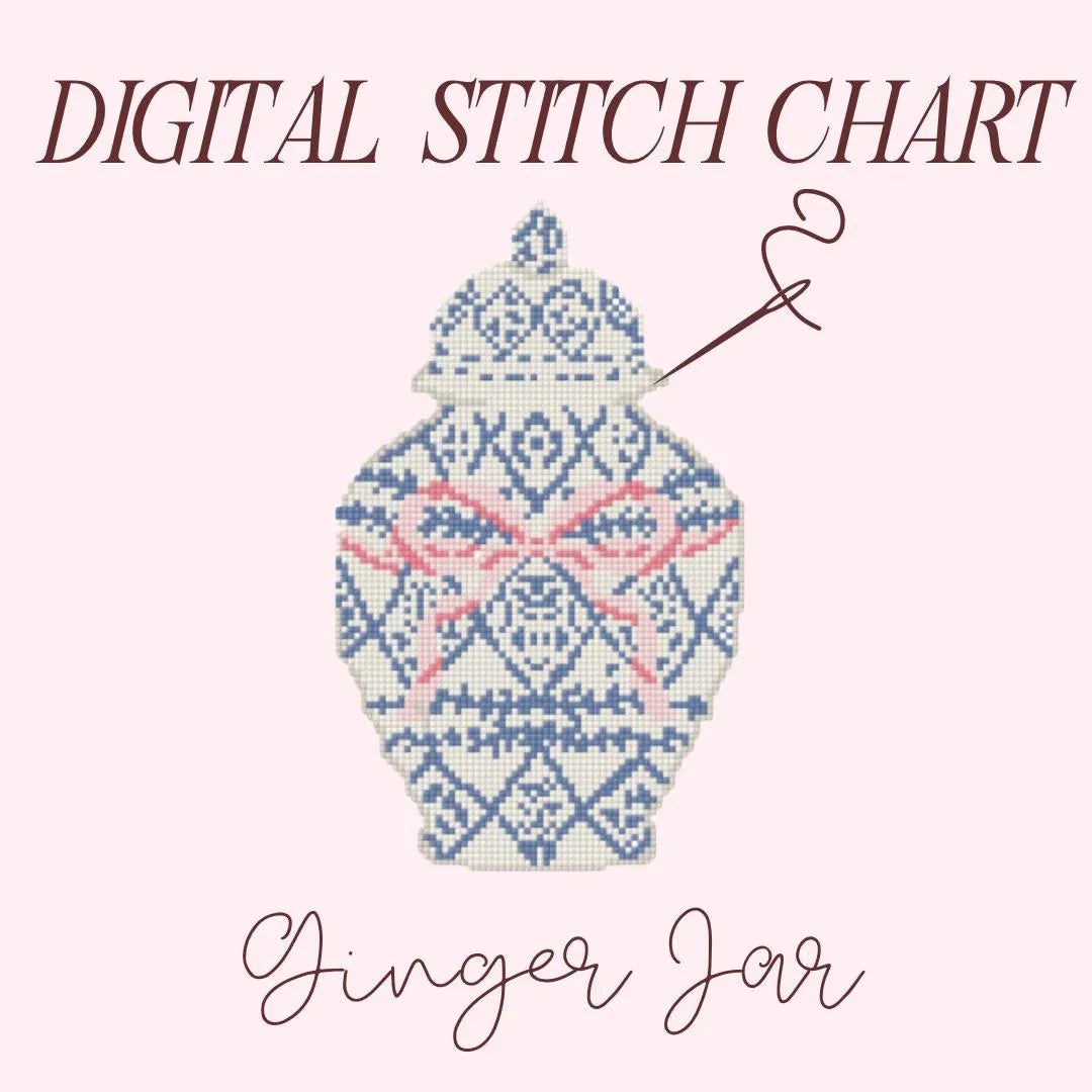 Ginger Jar Etoille Needlepoint PDF Stitch Chart, Cross Stitch Etoille Chart, Diy Paint Needlepoint Canvas PDF, 18 Mesh Needlepoint pdf