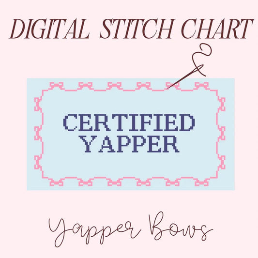 Certified YAPPER Coquette Bow Needlepoint PDF Stitch Chart, Cross Stitch Bow Chart, Diy Paint Needlepoint Canvas PDF, Needlepoint Pillow pdf