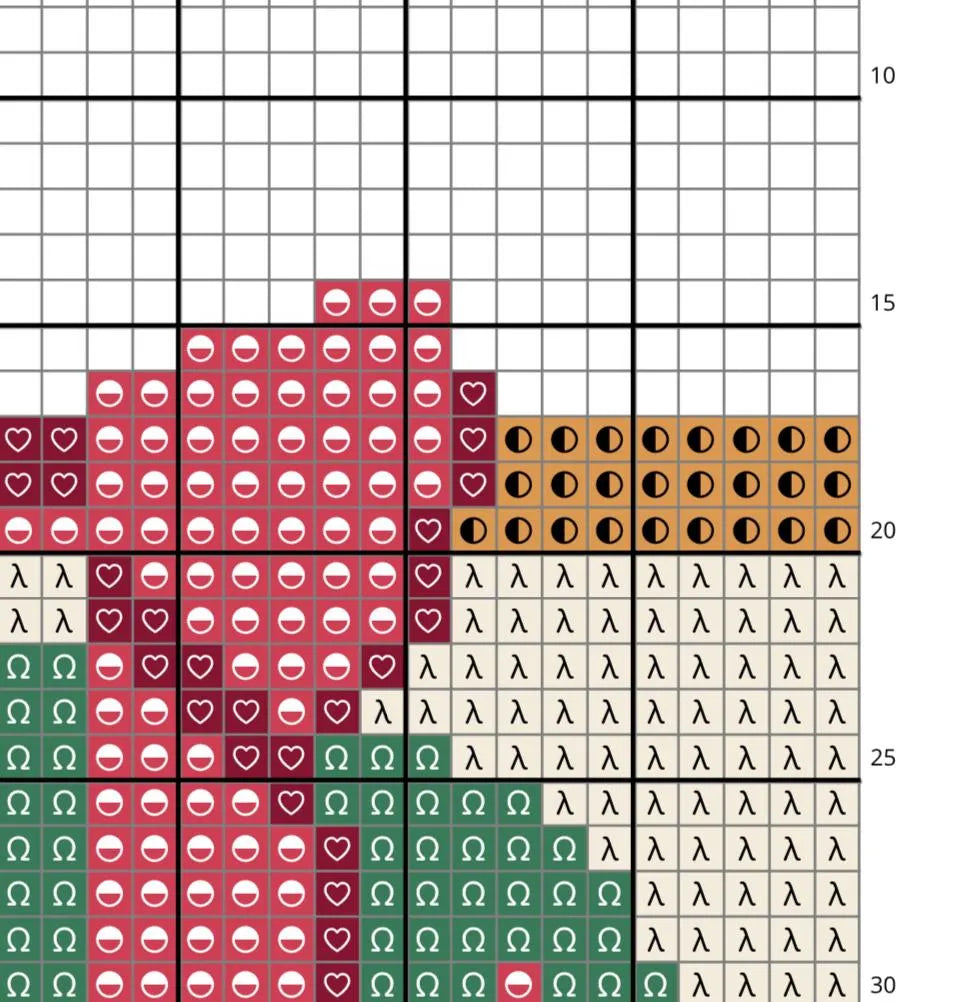 Christmas Mantle Modern Needlepoint Chart PDF 18 Mesh, Christmas Needlepoint pdf Chart for canvas painting, Cross Stitch Christmas Chart