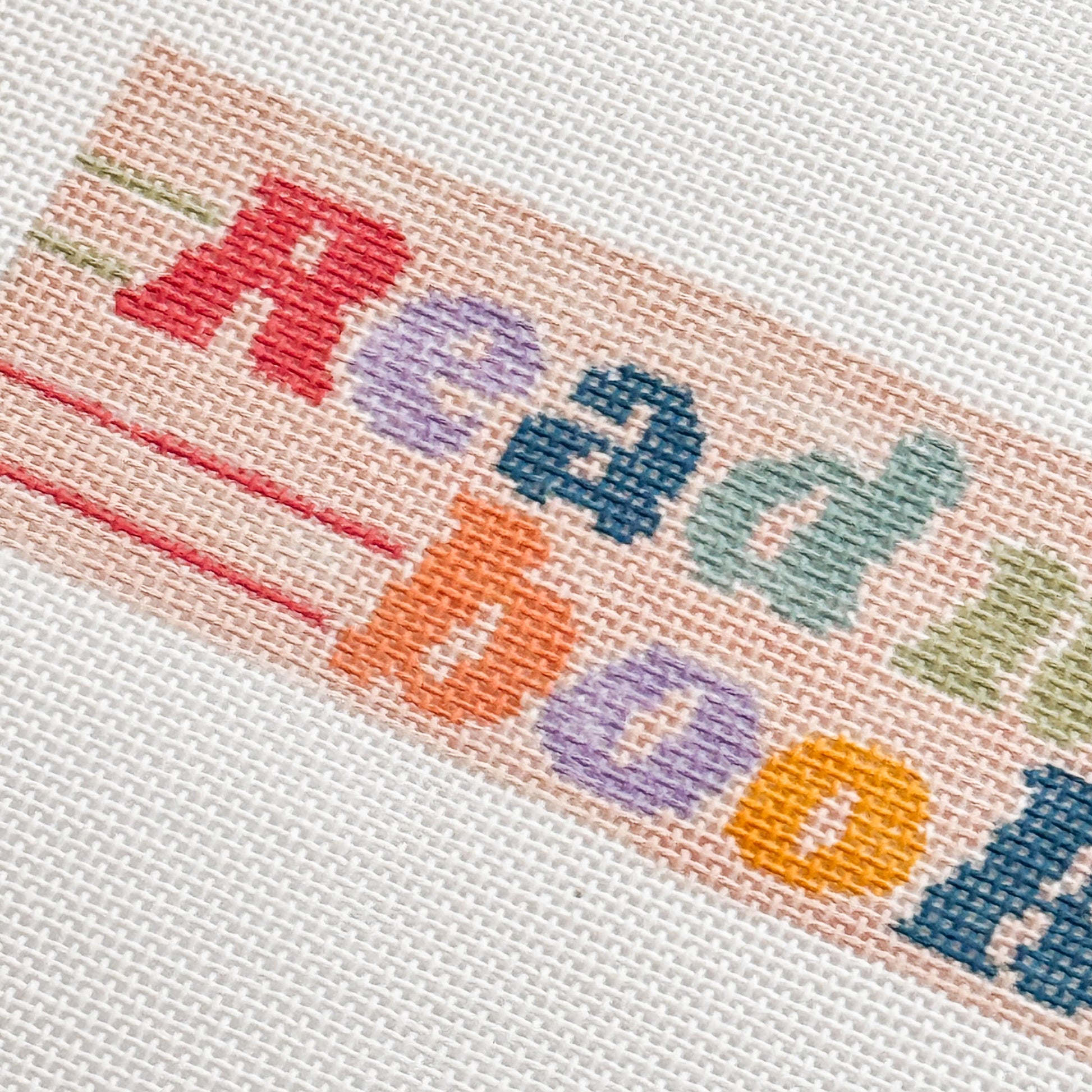 Hand Painted Needlepoint Bookmark Canvas 18 Mesh 2”x7” Design, Retro Needlepoint Canvas, Reading Needlepoint Canvas