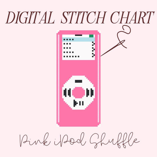 Y2K Pink IPOD Pattern Needlepoint PDF Stitch Chart, Cross Stitch Coquette Chart, Diy Paint Needlepoint Canvas PDF, 13 Mesh Needlepoint pdf