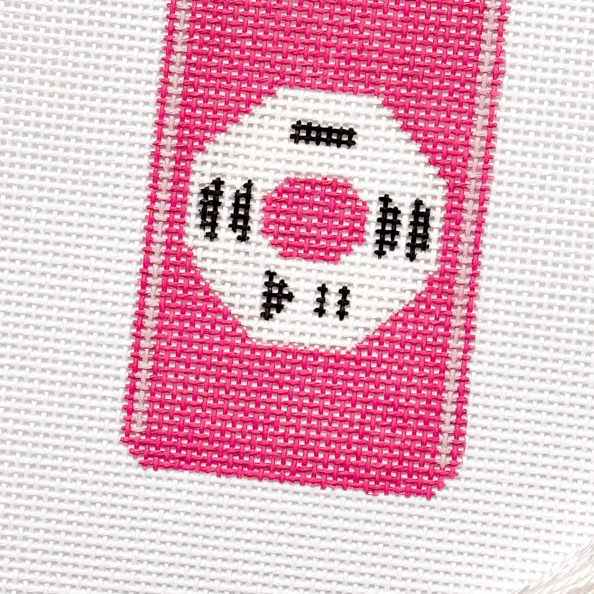 Y2K MP3 Player Pink Nostalgic Needlepoint Canvas 13 Mesh 5"x2.5" Design, Y2K Needlepoint, Aesthetic Needlepoint Canvas Hand Painted